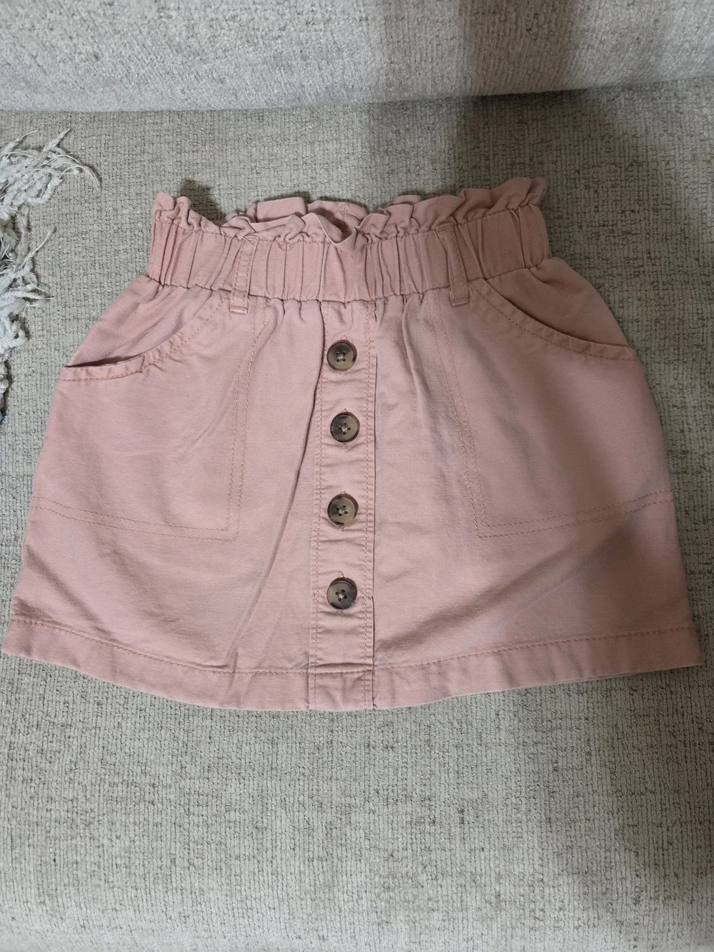 OshKosh B'gosh Dusty Pink Button-Front Paperbag Waist Skirt